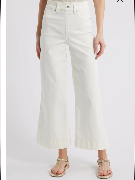 SPANX Pants - Spanx Shape Everywear Cropped Wide Leg Pants Size M Off White Versatile Coastal